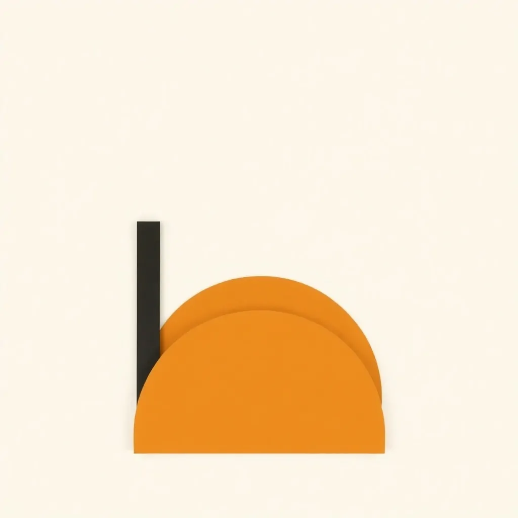 Campo blanco roto con un semicírculo ocre y un rectángulo negro, ilustrando "Cuales son las ventajas de diferentes tipos de persianas para seguridad".