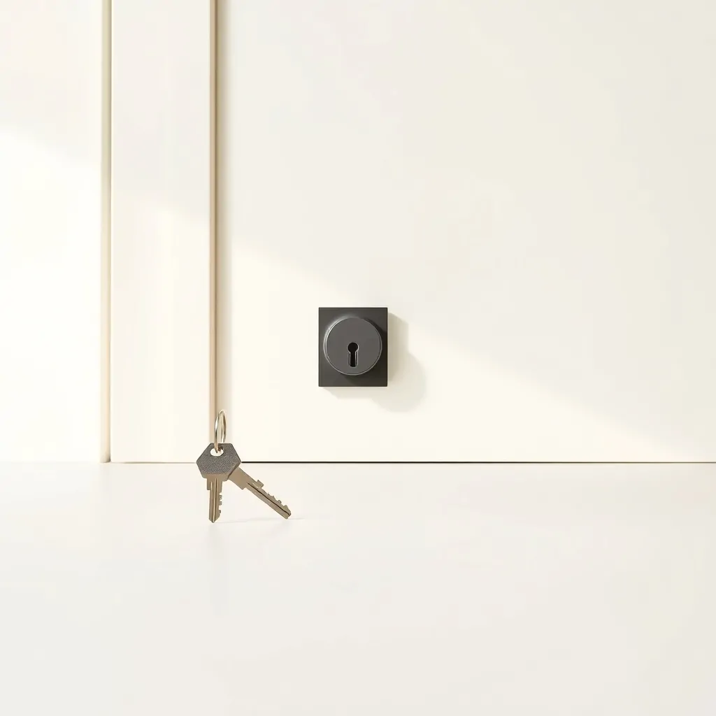 Cilindro de cerradura euro en una puerta con llave, evocando confianza; ideal para "Que cerrajero ofrece el cambio de cerraduras mas confiable en Hospitalet de Llobregat".