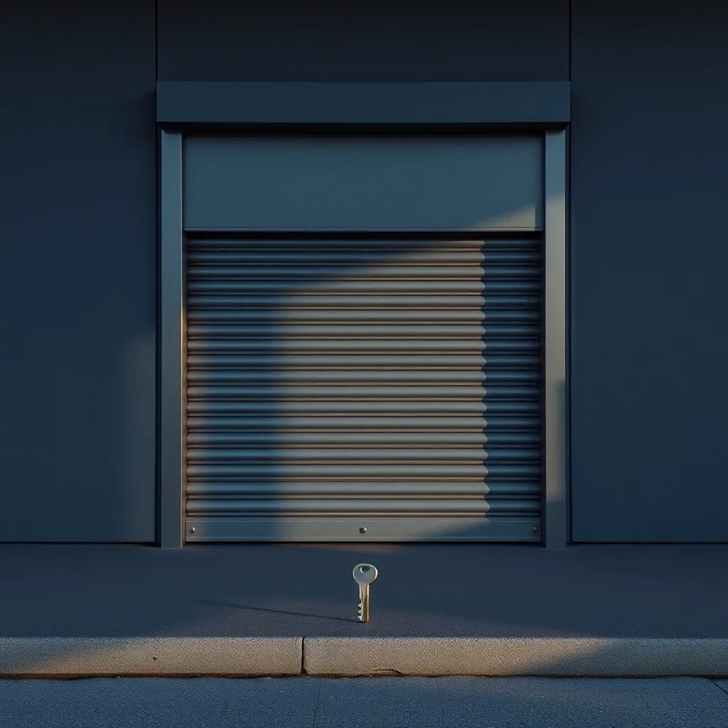 Persiana metálica entreabierta en Hospitalet, con una llave de cerrajero en el alféizar; busca "Donde puedo contratar un cerrajero para la reparacion urgente de persianas metalicas en Hospitalet".