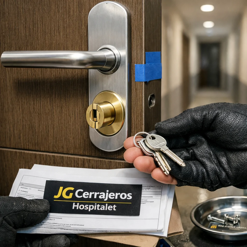 Cuales son los metodos mas eficaces para cambiar cerraduras en Hospitalet de Llobregat, cerrajero entregando llaves